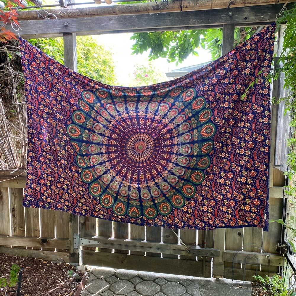 Floral mandala boho tapestry wall art home decor